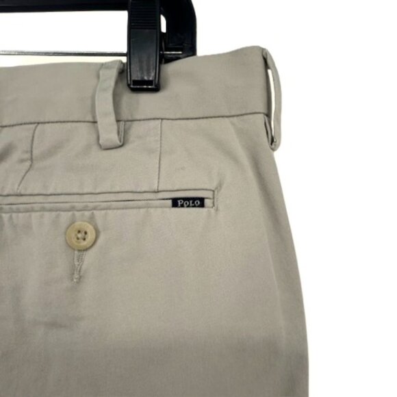 Polo Ralph Lauren Stretch Slim Fit Chino Pants 33x30 Flat Front Khaki Beige - Picture 8 of 9